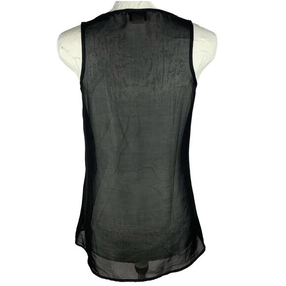 Daytrip Womens Black Sleeveless Sequin Top Size Small Bling Sheer Back Tank Top - Picture 2 of 11